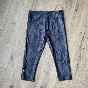 Under Armour Heat Gear Compression Cropped Leggings Dark Gray {Medium}